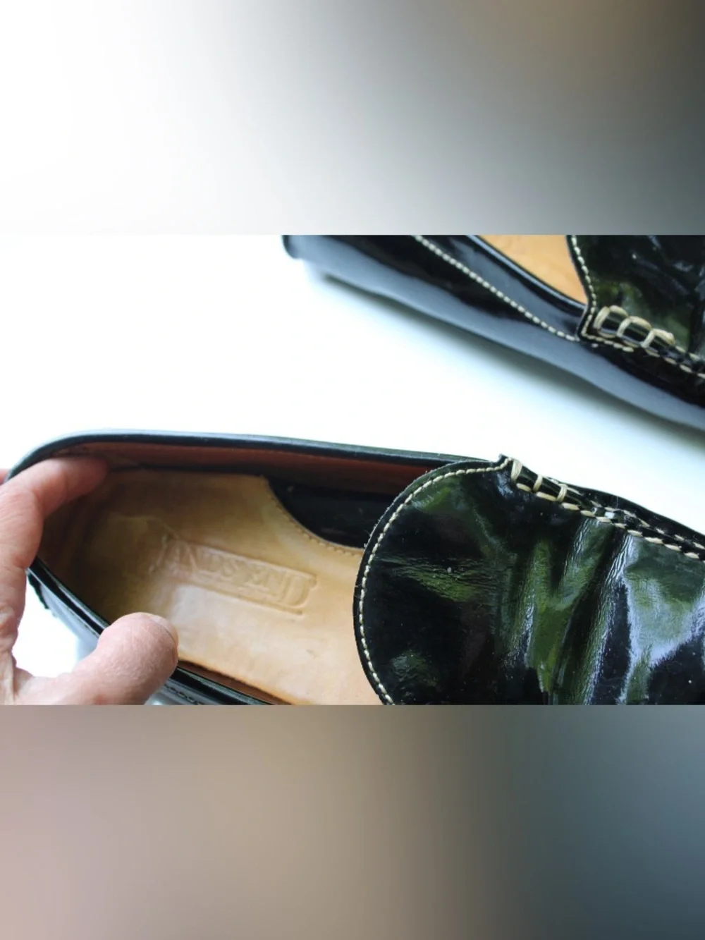 Lands’ end patent loafers